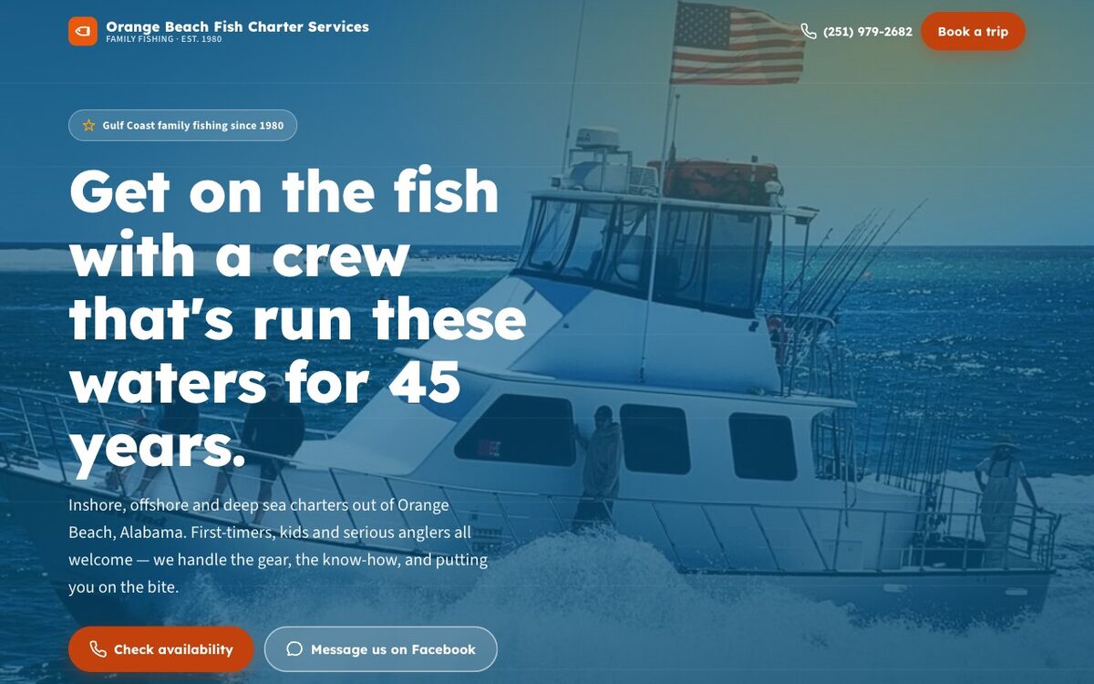 Orange Beach Fish Charter website